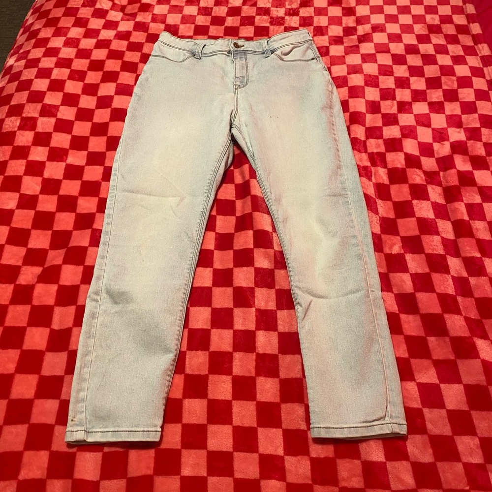 Light blue straight leg pants